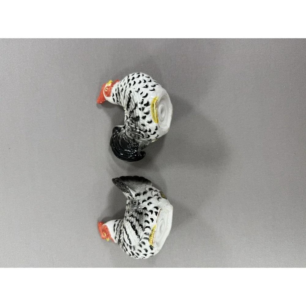 Vintage Otagiri Japan Cat  Salt and Pepper Shaker Handcrafted White/Blue